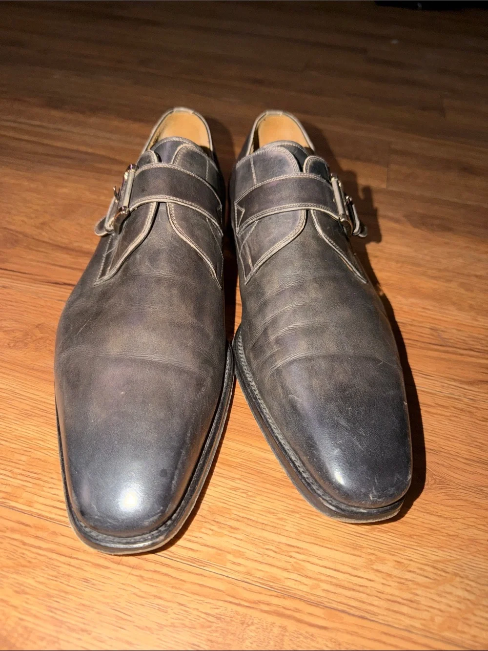 Magnanni Men's Marco II Monk Strap Leather Dress Shoes sz 13